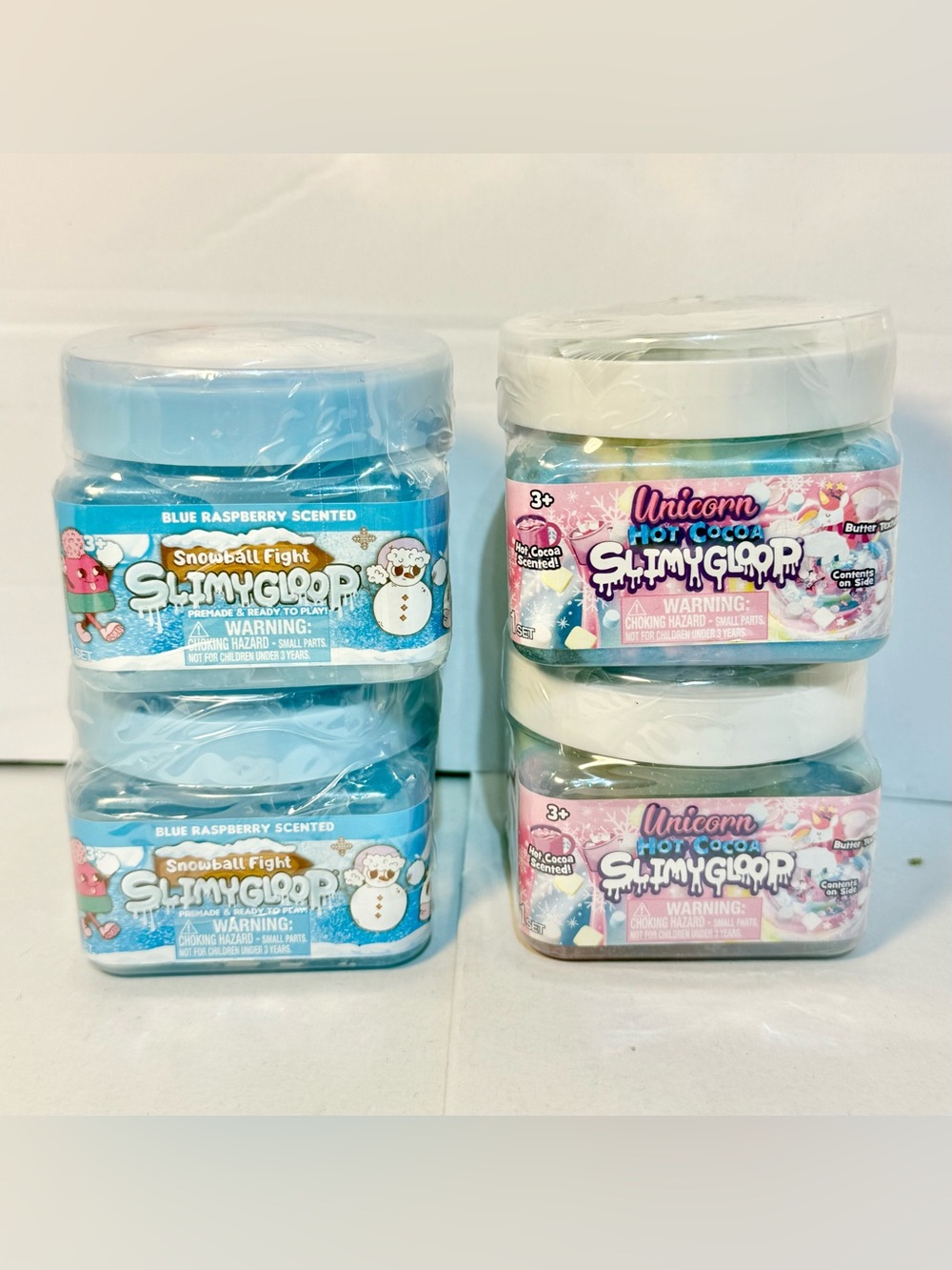 Slimygloop (4)Unicorn Hot Cocoa & Blue Raspberry Home Art Slime Sculpture Duo
